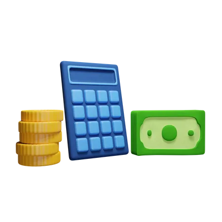 Money With Calculator  3D Icon