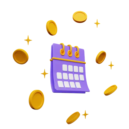 Money With Calendar  3D Icon