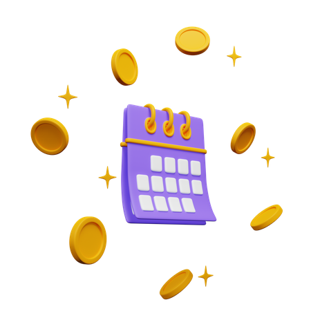 Money With Calendar  3D Icon