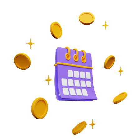 Money With Calendar  3D Icon