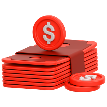 Money With Coin  3D Icon