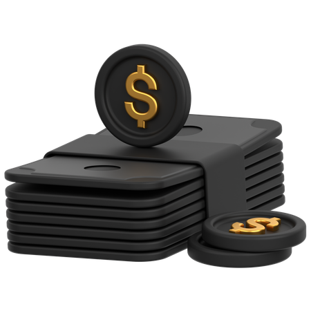 Money With Coin  3D Icon