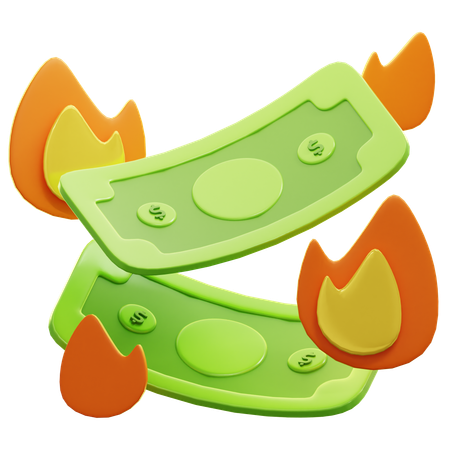 Money with Flame  3D Icon