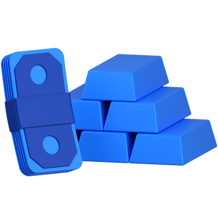 Money with golds  3D Icon