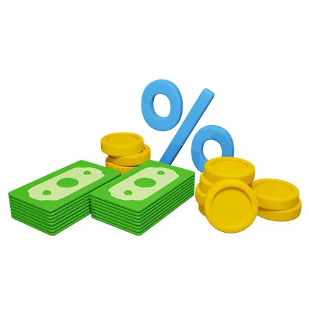 Money With Percentage Download This Item Now 3D Icon