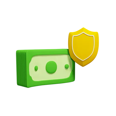 Money With Shield Download This Item Now 3D Icon