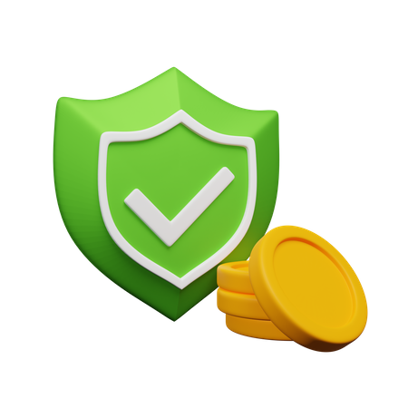 Money With Shield  3D Icon