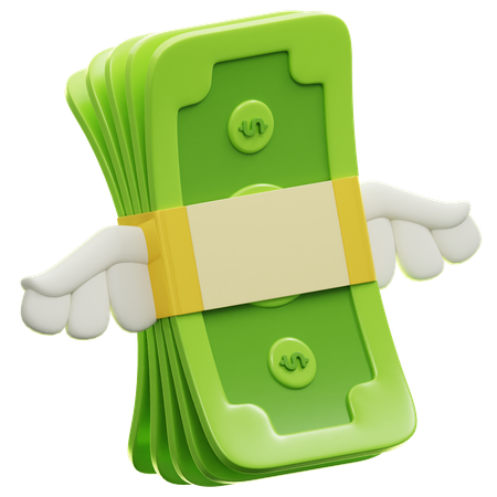 날개 달린 돈  3D Icon