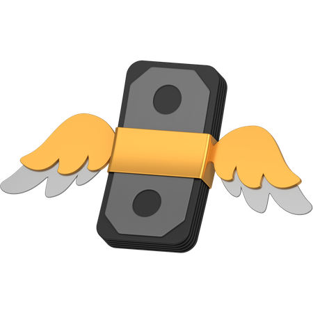 날개 달린 돈  3D Icon