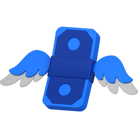 Money with wings  3D Icon