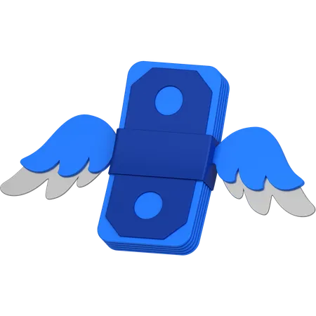 Money with wings  3D Icon