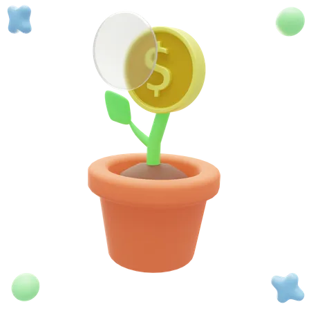 Moneyplant  3D Illustration