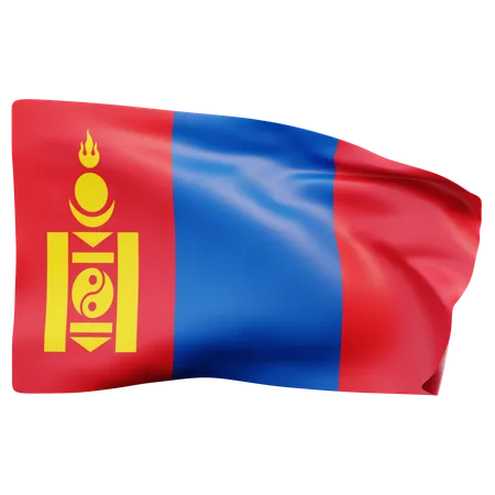 Mongolei flagge  3D Icon