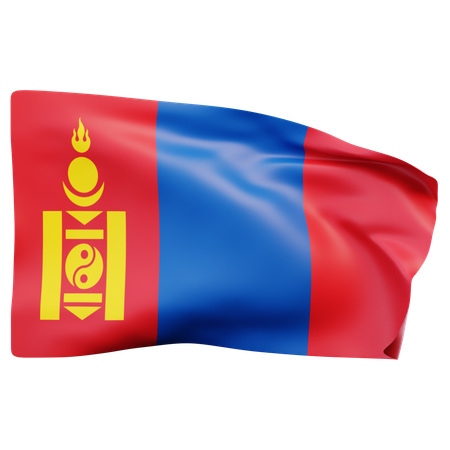 Mongolia Flag  3D Icon