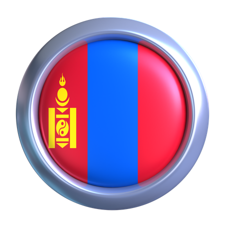 Mongolia Flag Emblem  3D Icon