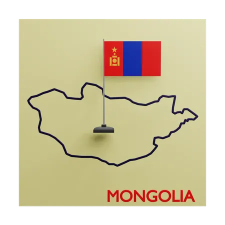 Mongolia map  3D Icon