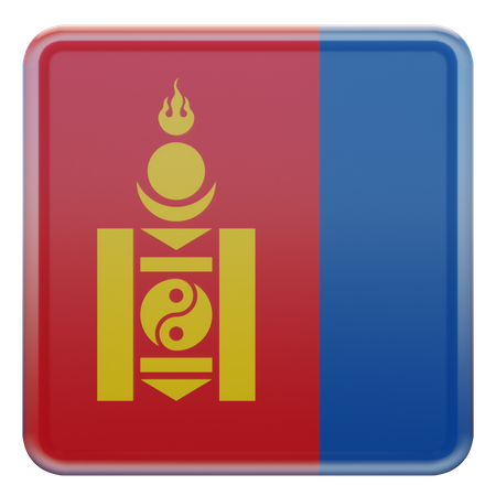 Mongolia Square Flag  3D Icon