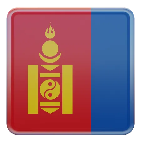 Mongolia Square Flag  3D Icon