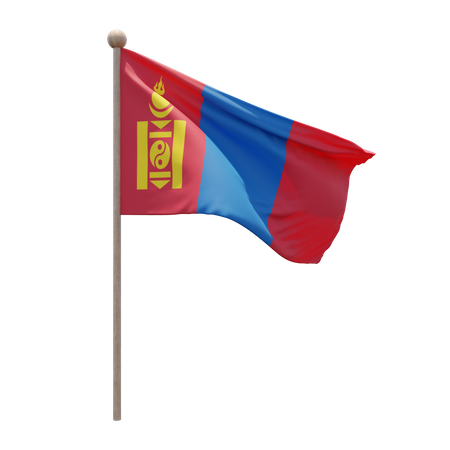 Mât de drapeau de la Mongolie  3D Flag