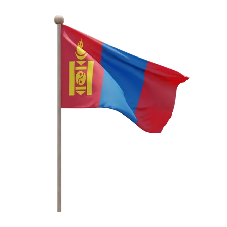 Mât de drapeau de la Mongolie  3D Flag