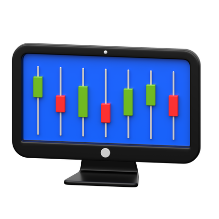 Moniteur de trading  3D Icon