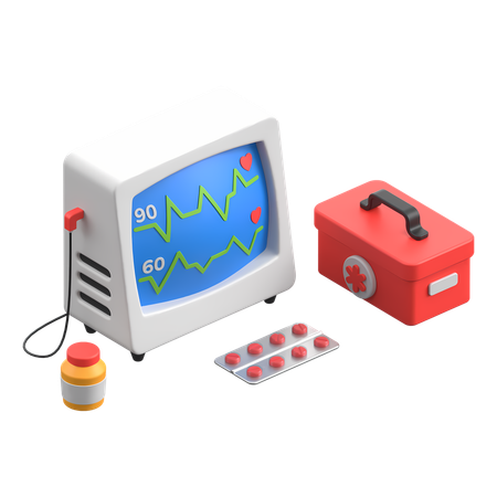 Moniteur ECG  3D Icon