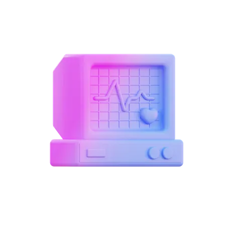 Moniteur ECG  3D Illustration