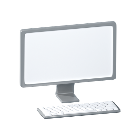 Moniteur et clavier vides  3D Illustration