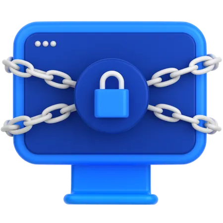 3 D Icon Of Chain Lock Browser 3D Icon