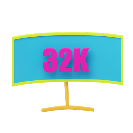 Monitor 32K Resolution  3D Icon