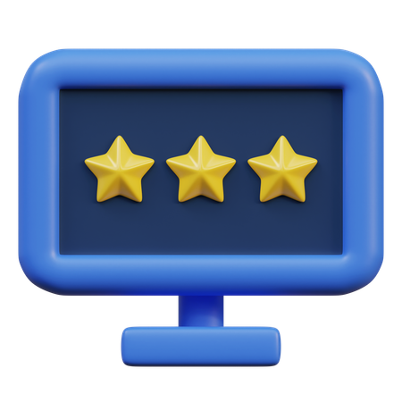 Monitor And Gold Star  3D Icon