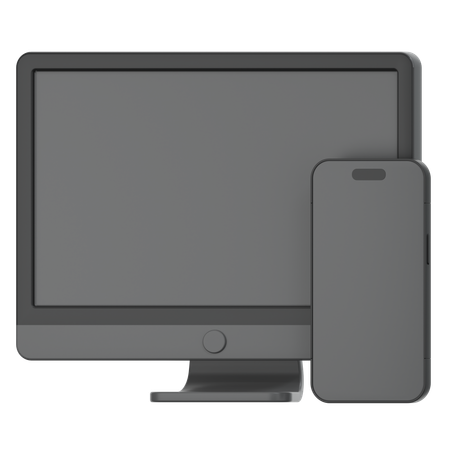 Monitor and smartphone  3D Icon