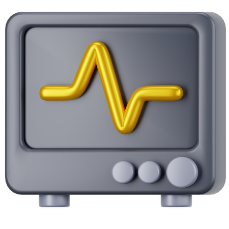 Monitor de cardiograma  3D Icon