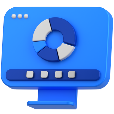 Monitor chart  3D Icon