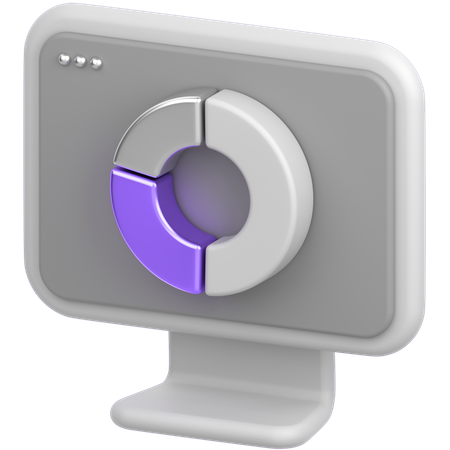 Monitor chart  3D Icon