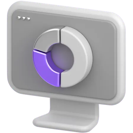 Monitor chart  3D Icon