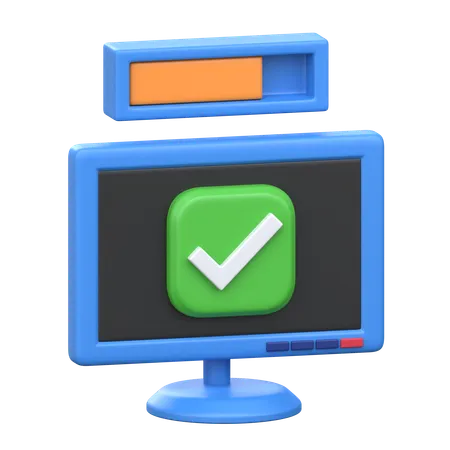 Monitor Checking 3 D Immigration Icon 3D Icon