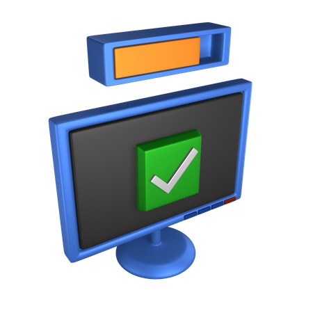 Monitor Checking  3D Icon