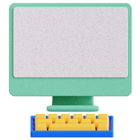 Monitor con teclado  3D Icon