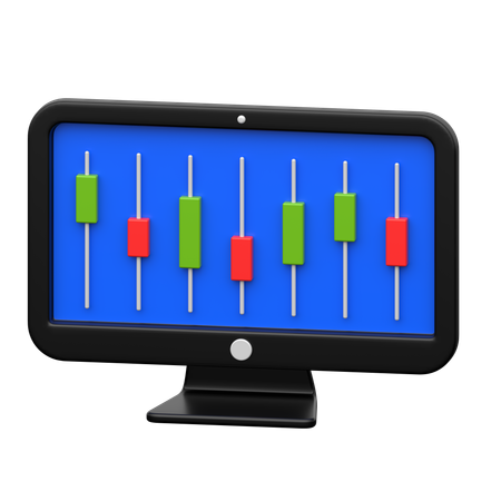 Monitor de comercio  3D Icon