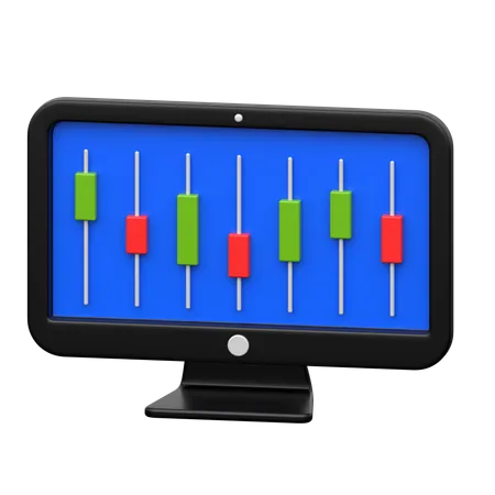 Monitor de comercio  3D Icon