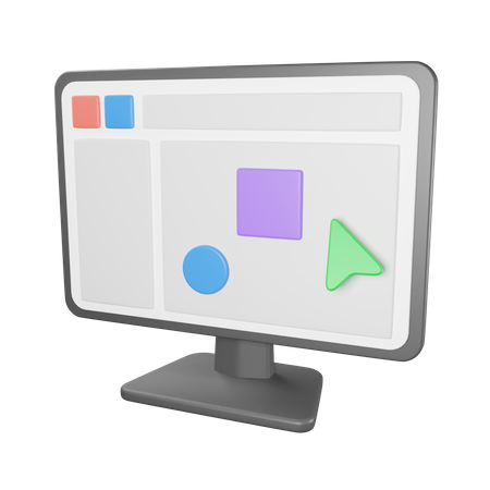 Monitor de computador  3D Icon