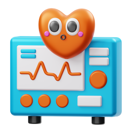 Monitor de pulso cardiaco  3D Illustration