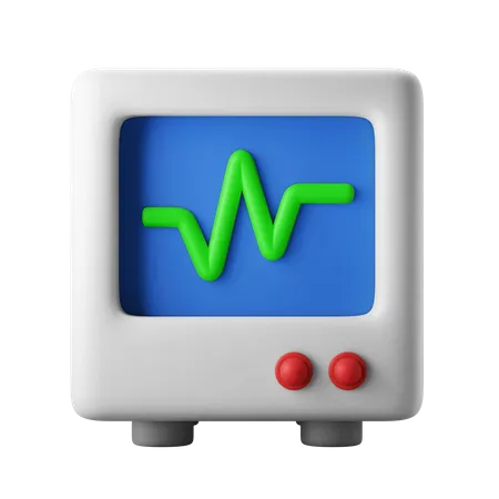 Monitor De Frequencia Cardiaca No Icone 3 D Do Hospital Da Sala Da UTI 3D Illustration