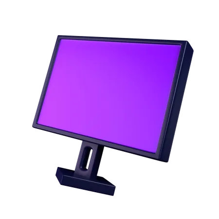 Monitor De Jogos Ilustracao 3 D Tema Roxo Escuro 3D Icon