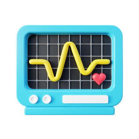 Monitor de latidos del corazón  3D Icon