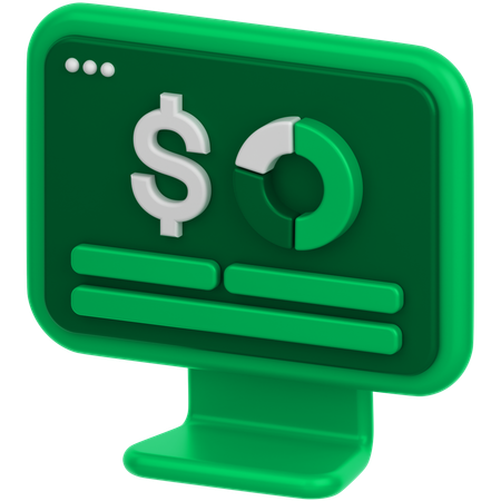 Monitorar dólar  3D Icon