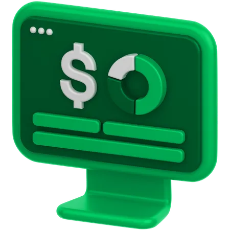 Monitorar dólar  3D Icon