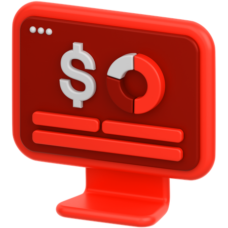 Monitor Dollar  3D Icon