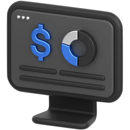 Monitor Dollar  3D Icon